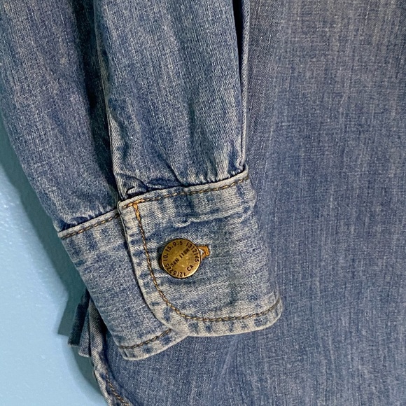Current/Elliott Denim Utility Shirt Miner sz 0 - Picture 4 of 7